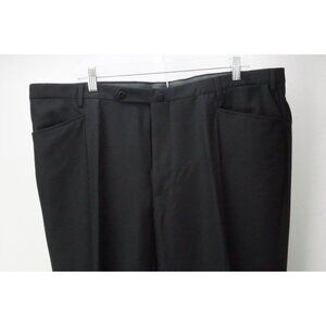 Incotex Black S100s Flannel Wool Dress Pants Trousers 60 EU Brand NEW